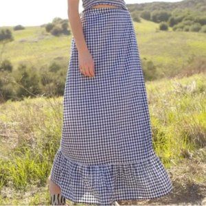Rahi Kristin Navy White Gingham Skirt